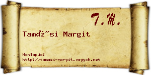 Tamási Margit névjegykártya