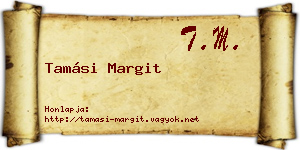 Tamási Margit névjegykártya